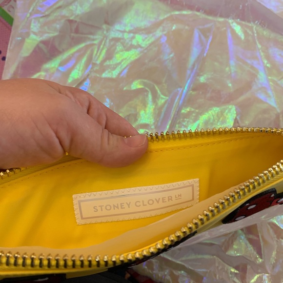 Stoney Clover Lane x Disney Minnie Mouse Fable Bow Flat Clear Pouch in Lemon - Picture 7 of 8